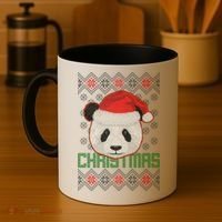 Cute Santa Panda Ugly Christmas Sweater Coffee Mug thumb 4