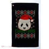 Cute Santa Panda Ugly Christmas Sweater Golf Towel thumb 0
