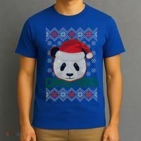 Cute Santa Panda Ugly Christmas Sweater T-Shirt thumb 3