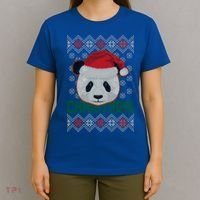 Cute Santa Panda Ugly Christmas Sweater T-Shirt thumb 4