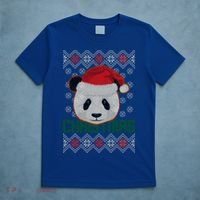 Cute Santa Panda Ugly Christmas Sweater T-Shirt thumb 5