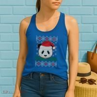 Cute Santa Panda Ugly Christmas Sweater Women's Tank Top thumb 2