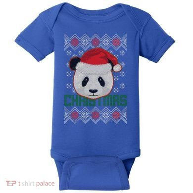 Cute Santa Panda Ugly Christmas Sweater Baby Bodysuit