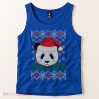 Cute Santa Panda Ugly Christmas Sweater Tank Top thumb 2