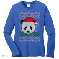 Cute Santa Panda Ugly Christmas Sweater Women's Long Sleeve Shirt thumb 0