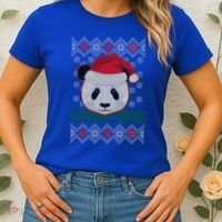 Cute Santa Panda Ugly Christmas Sweater Women's T-Shirt thumb 2