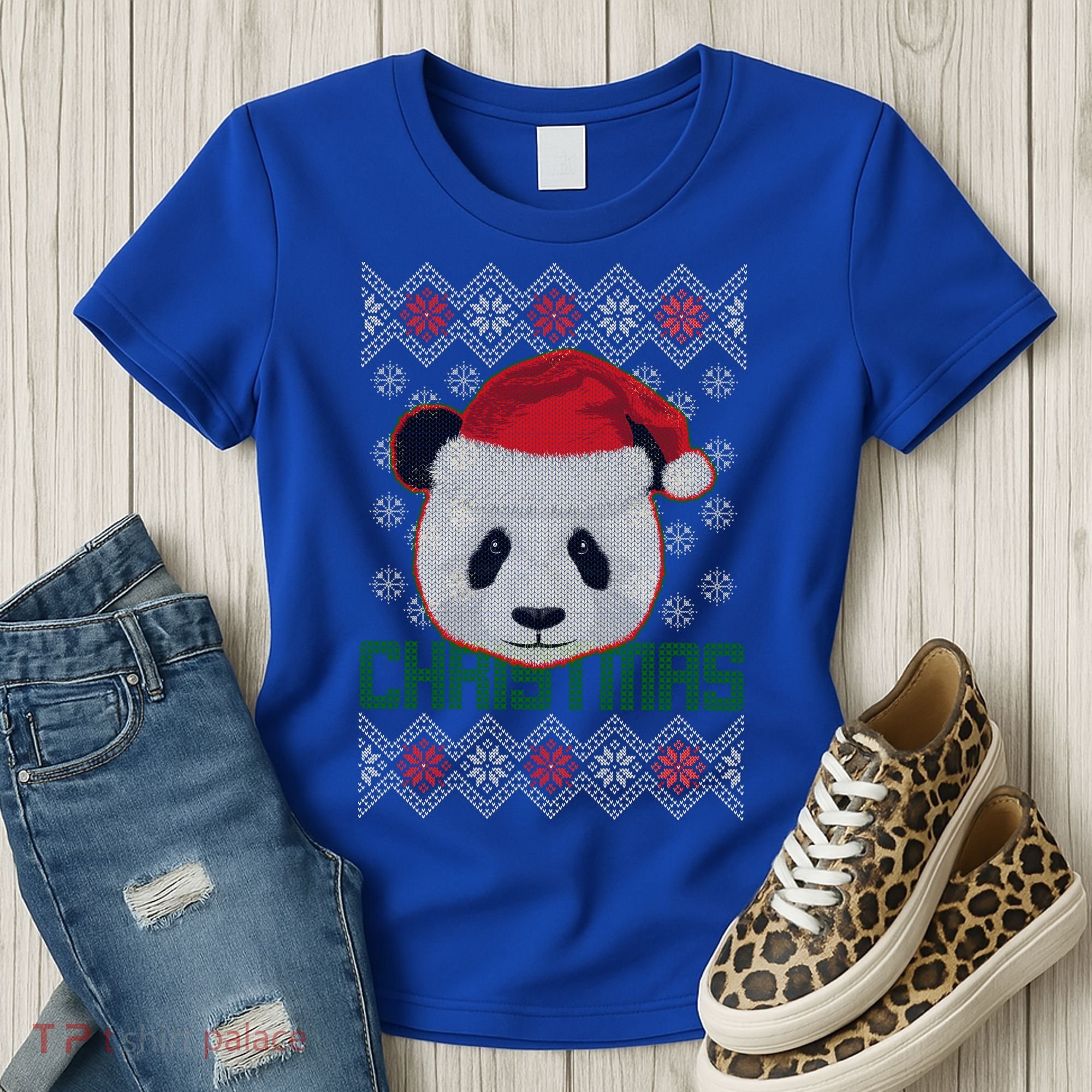Cute Santa Panda Ugly Christmas Sweater Women's T-Shirt
