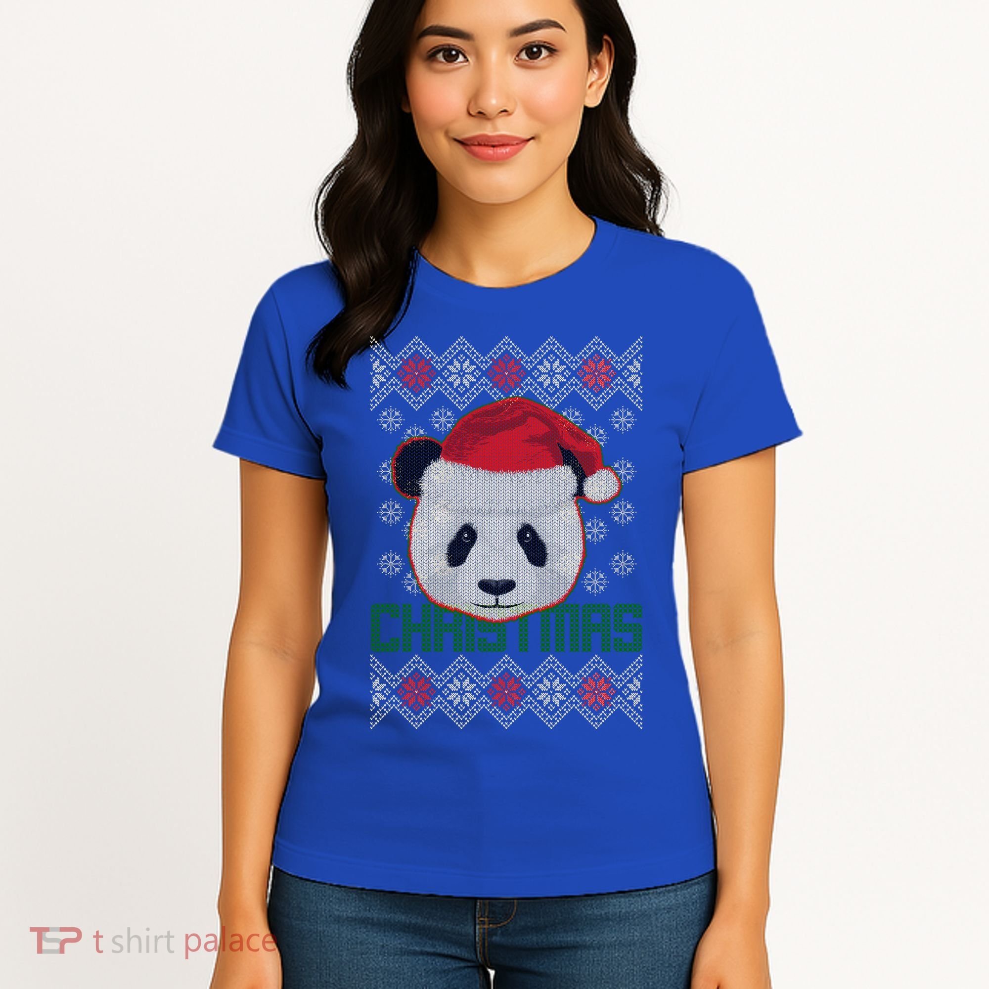 Cute Santa Panda Ugly Christmas Sweater Women's T-Shirt