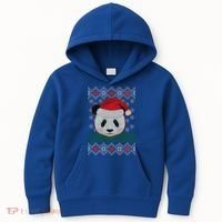 Cute Santa Panda Ugly Christmas Sweater Kids Hoodie thumb 0