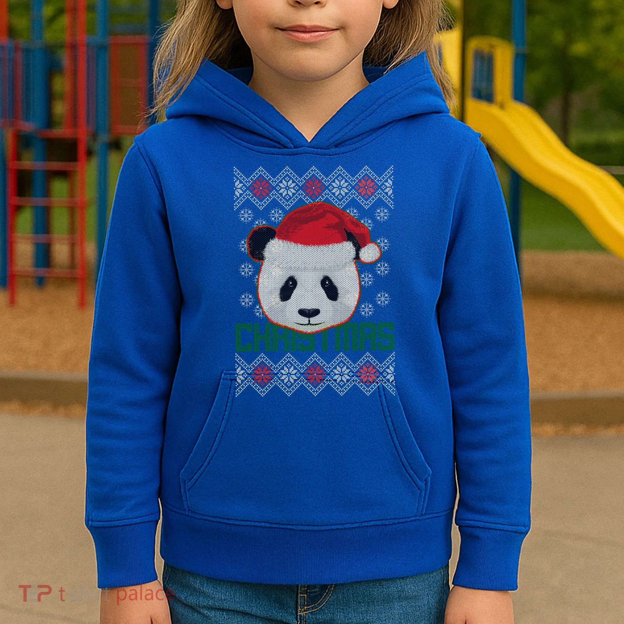 Cute Santa Panda Ugly Christmas Sweater Kids Hoodie