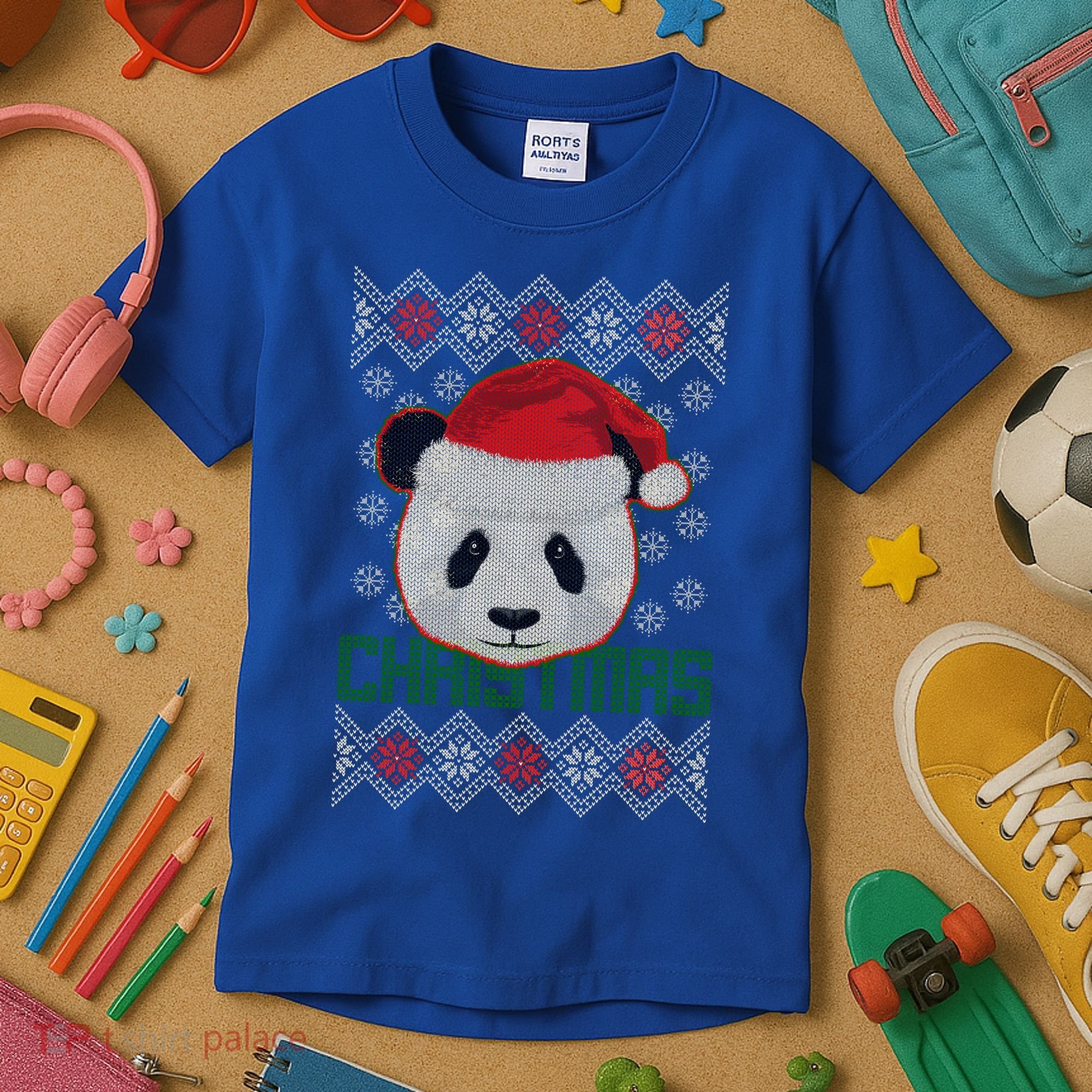Cute Santa Panda Ugly Christmas Sweater Kids T-Shirt