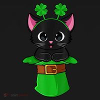 Cat St Patricks Day Leprechaun Shamrock Kitten Girls Boys Women's Hoodie thumb 2