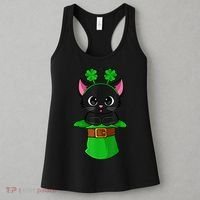 Cat St Patricks Day Leprechaun Shamrock Kitten Girls Boys Women's Tank Top thumb 3