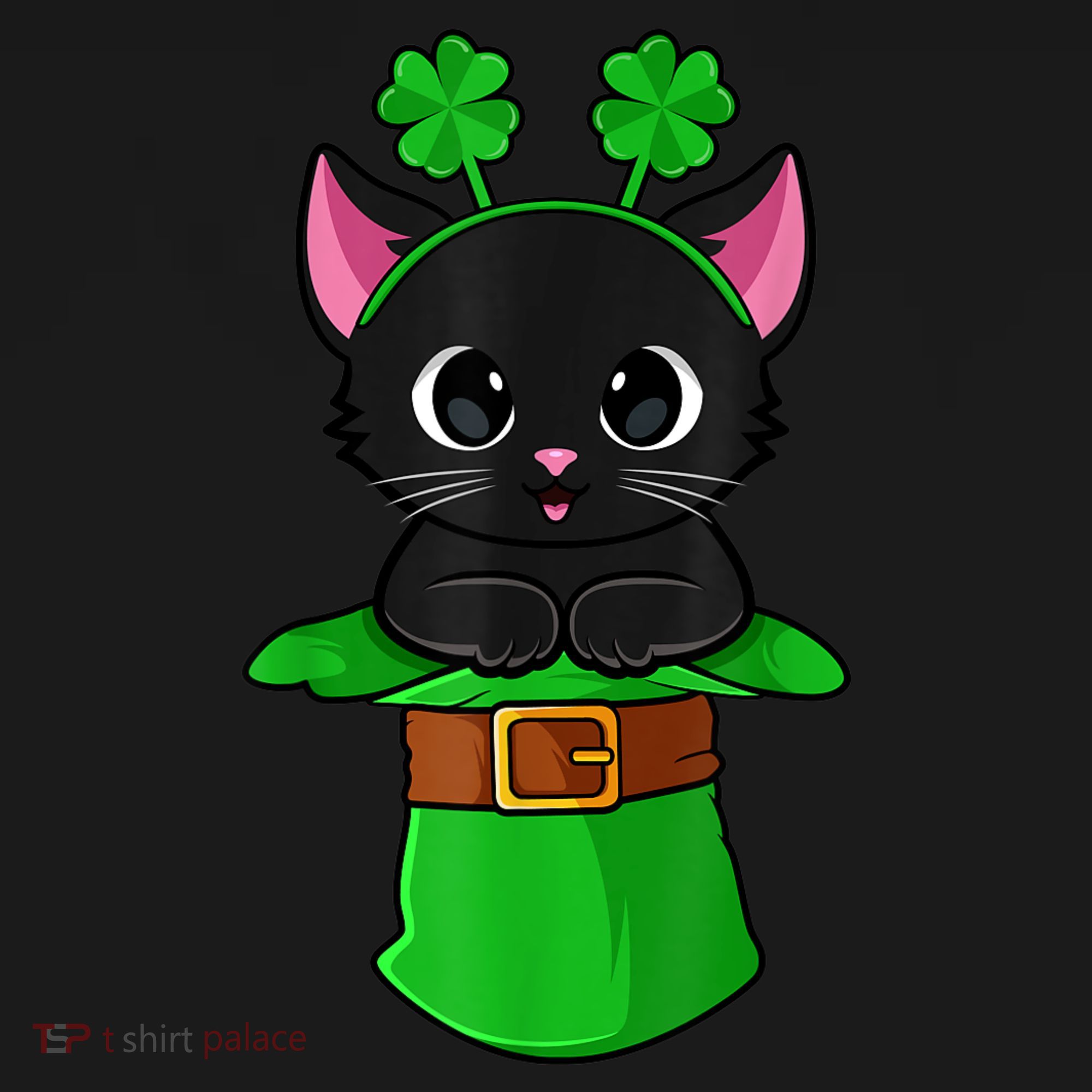 Cat St Patricks Day Leprechaun Shamrock Kitten Girls Boys Women's Tank Top