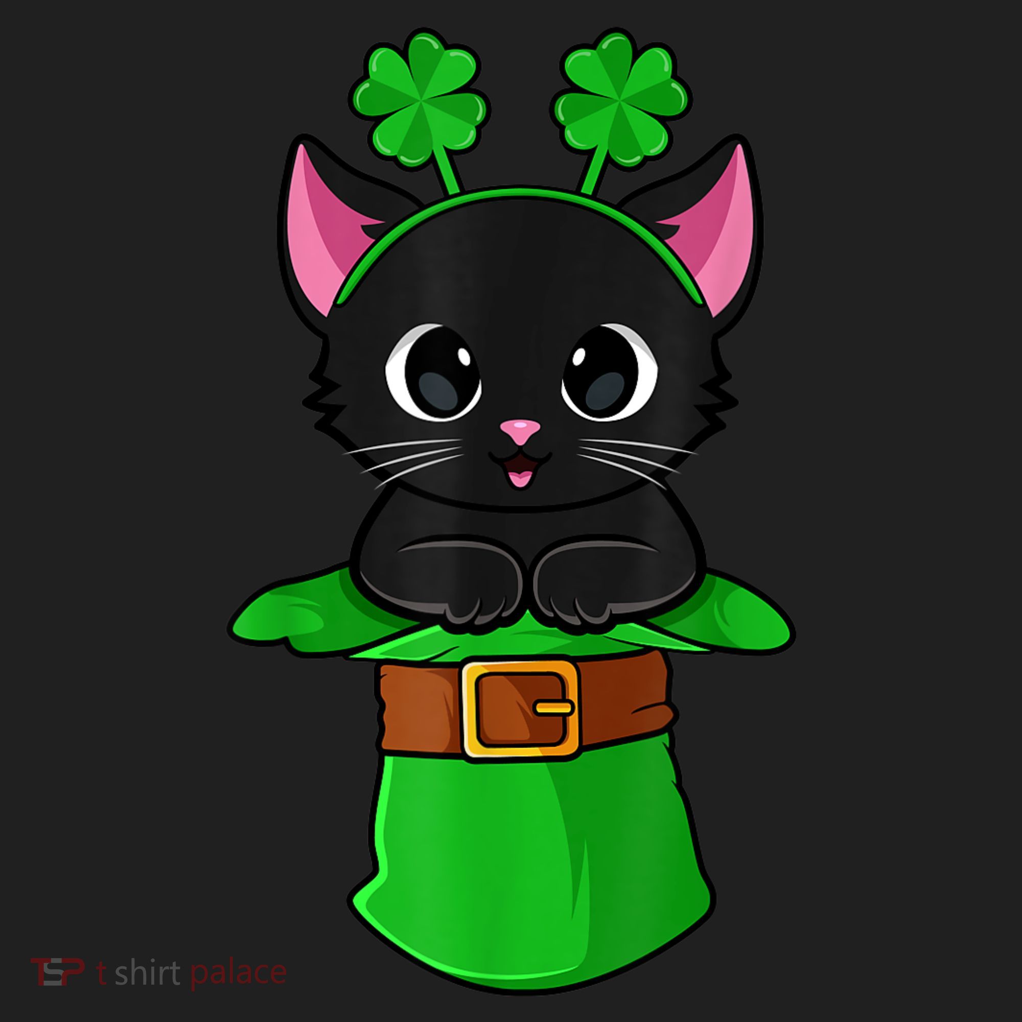 Cat St Patricks Day Leprechaun Shamrock Kitten Girls Boys Hat