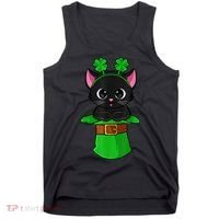 Cat St Patricks Day Leprechaun Shamrock Kitten Girls Boys Tank Top thumb 0
