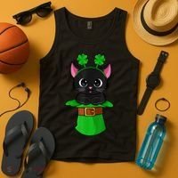 Cat St Patricks Day Leprechaun Shamrock Kitten Girls Boys Tank Top thumb 4