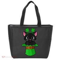 Cat St Patricks Day Leprechaun Shamrock Kitten Girls Boys Tote Bag thumb 0