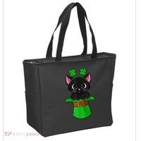 Cat St Patricks Day Leprechaun Shamrock Kitten Girls Boys Tote Bag thumb 2