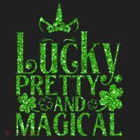 Cute St Patricks Day Lucky Pretty and Magical Women's Sweatshirt thumb 2