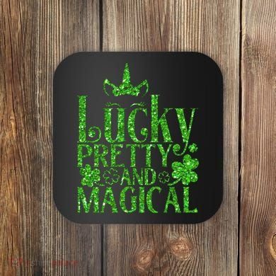 Cute St Patricks Day Lucky Pretty and Magical Coaster