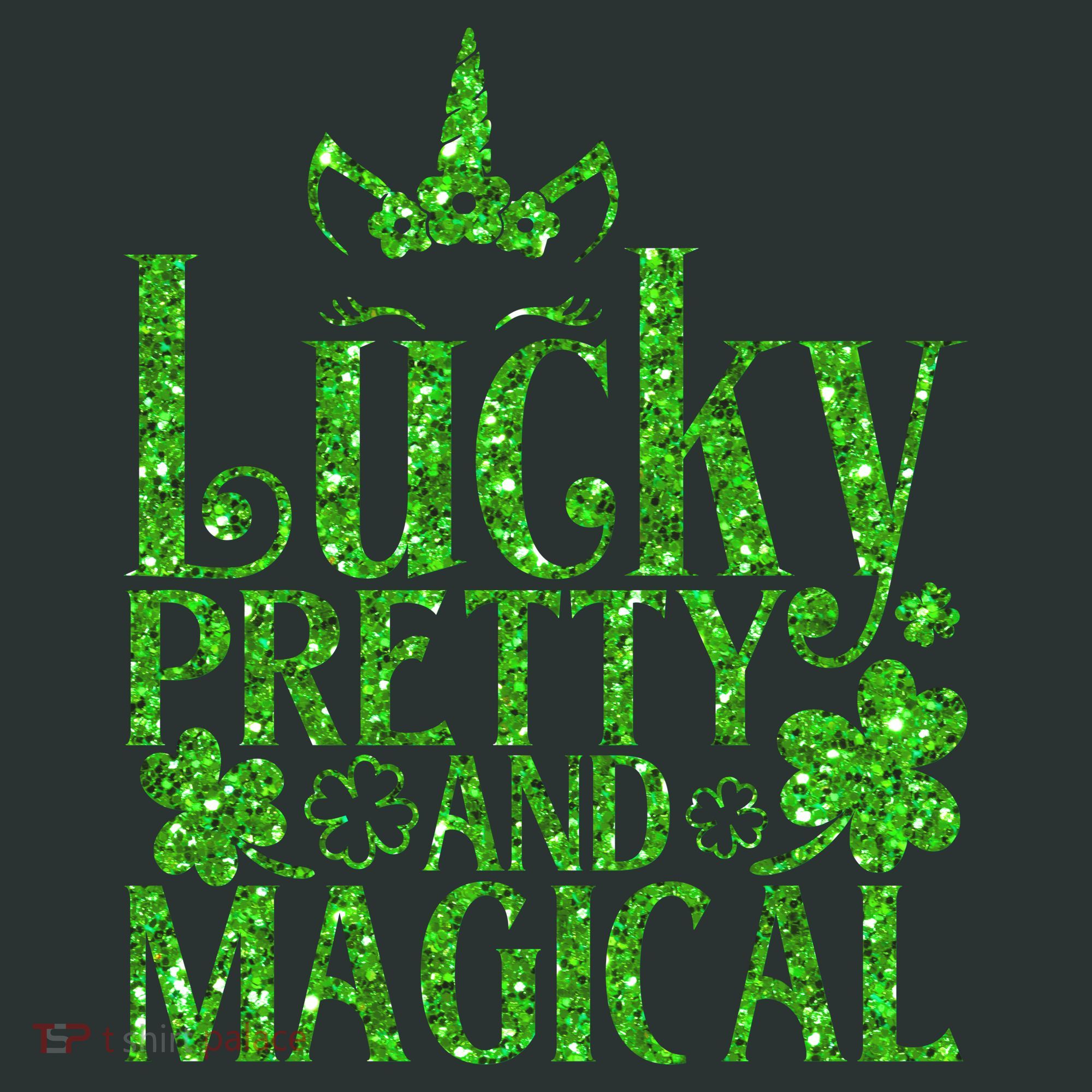 Cute St Patricks Day Lucky Pretty and Magical Infant Baby Jersey Bodysuit