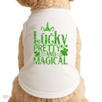 Cute St Patricks Day Lucky Pretty and Magical Doggie Tank thumb 0