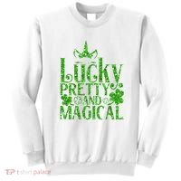 Cute St Patricks Day Lucky Pretty and Magical Sweatshirt thumb 0