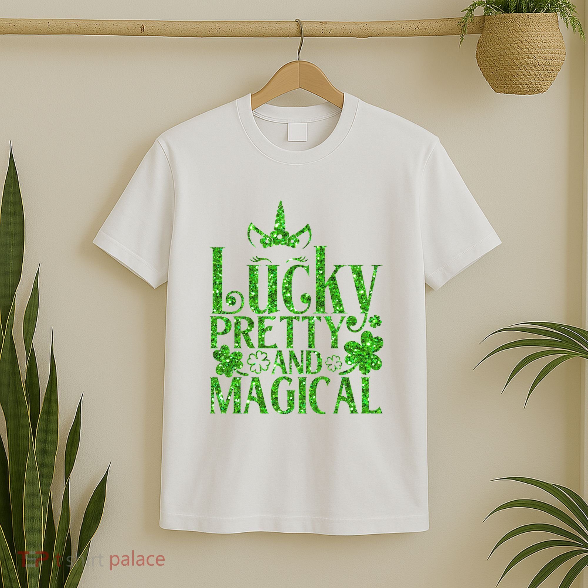 Cute St Patricks Day Lucky Pretty and Magical T-Shirt