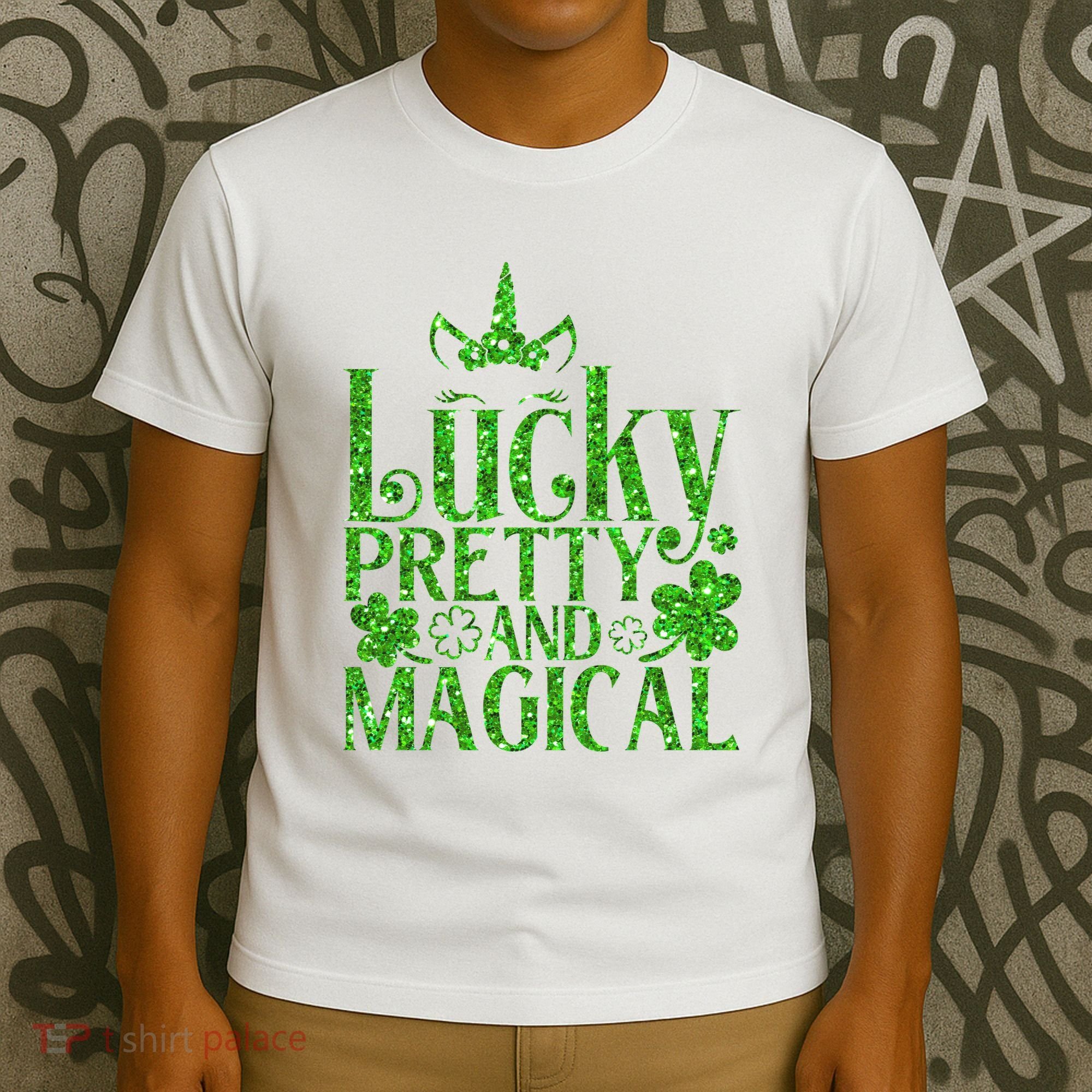 Cute St Patricks Day Lucky Pretty and Magical T-Shirt