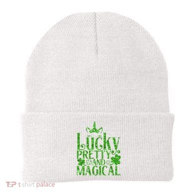 Cute St Patricks Day Lucky Pretty and Magical Beanie
