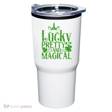 Cute St Patricks Day Lucky Pretty and Magical Tumbler