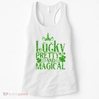 Cute St Patricks Day Lucky Pretty and Magical Women's Tank Top thumb 0