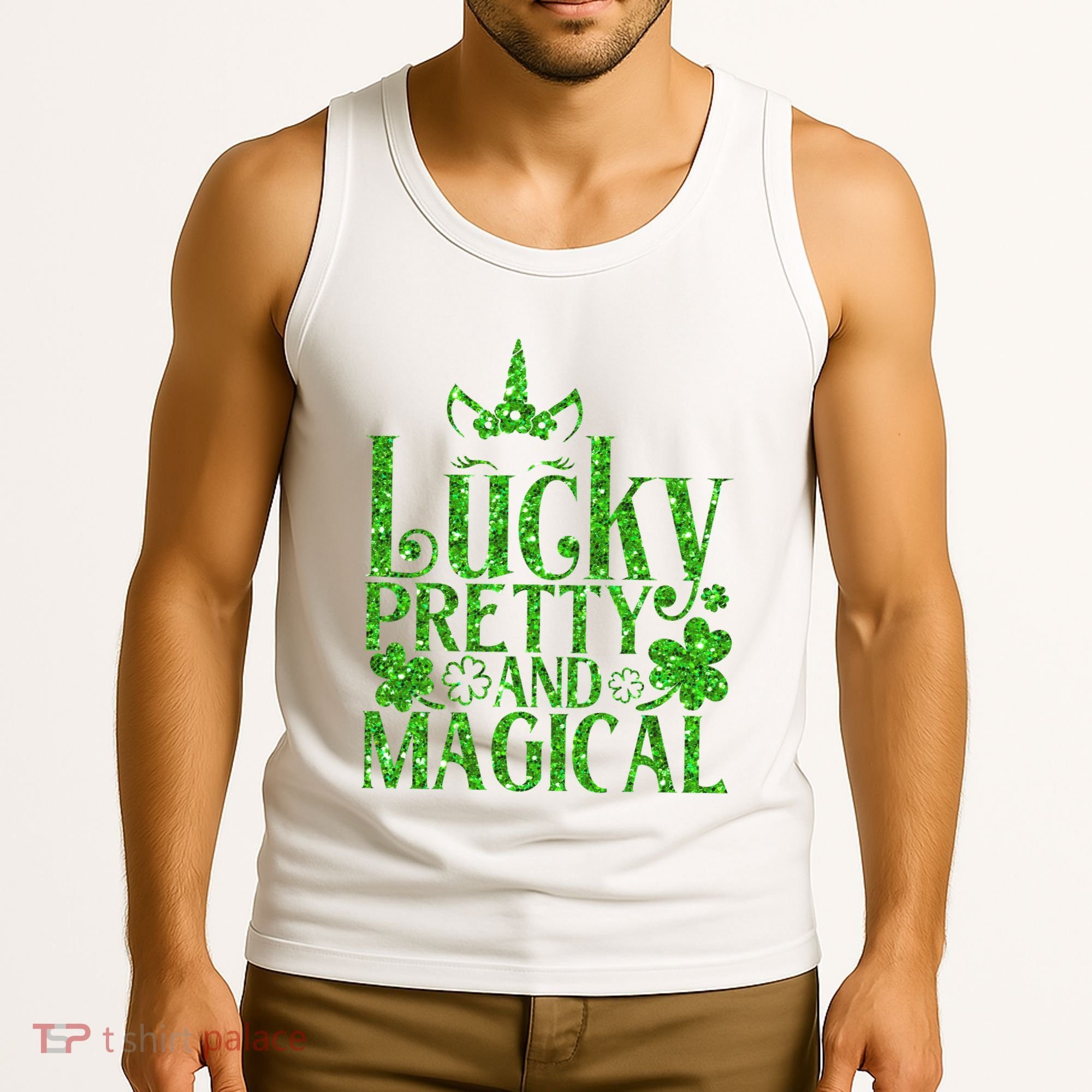 Cute St Patricks Day Lucky Pretty and Magical Tank Top