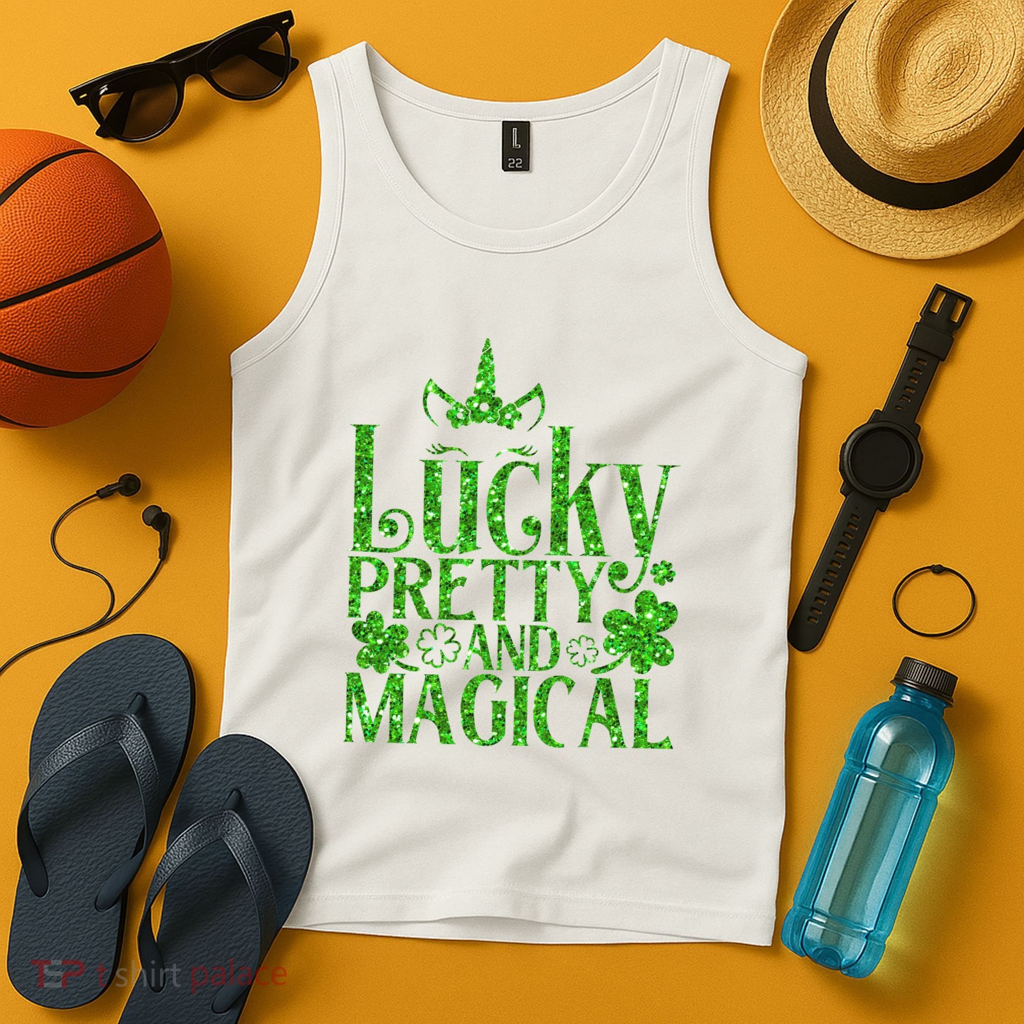 Cute St Patricks Day Lucky Pretty and Magical Tank Top