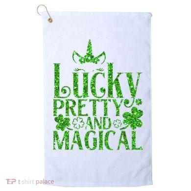 Cute St Patricks Day Lucky Pretty and Magical Golf Towel