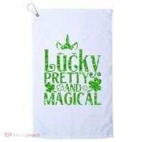 Cute St Patricks Day Lucky Pretty and Magical Golf Towel thumb 0