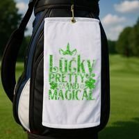 Cute St Patricks Day Lucky Pretty and Magical Golf Towel thumb 2