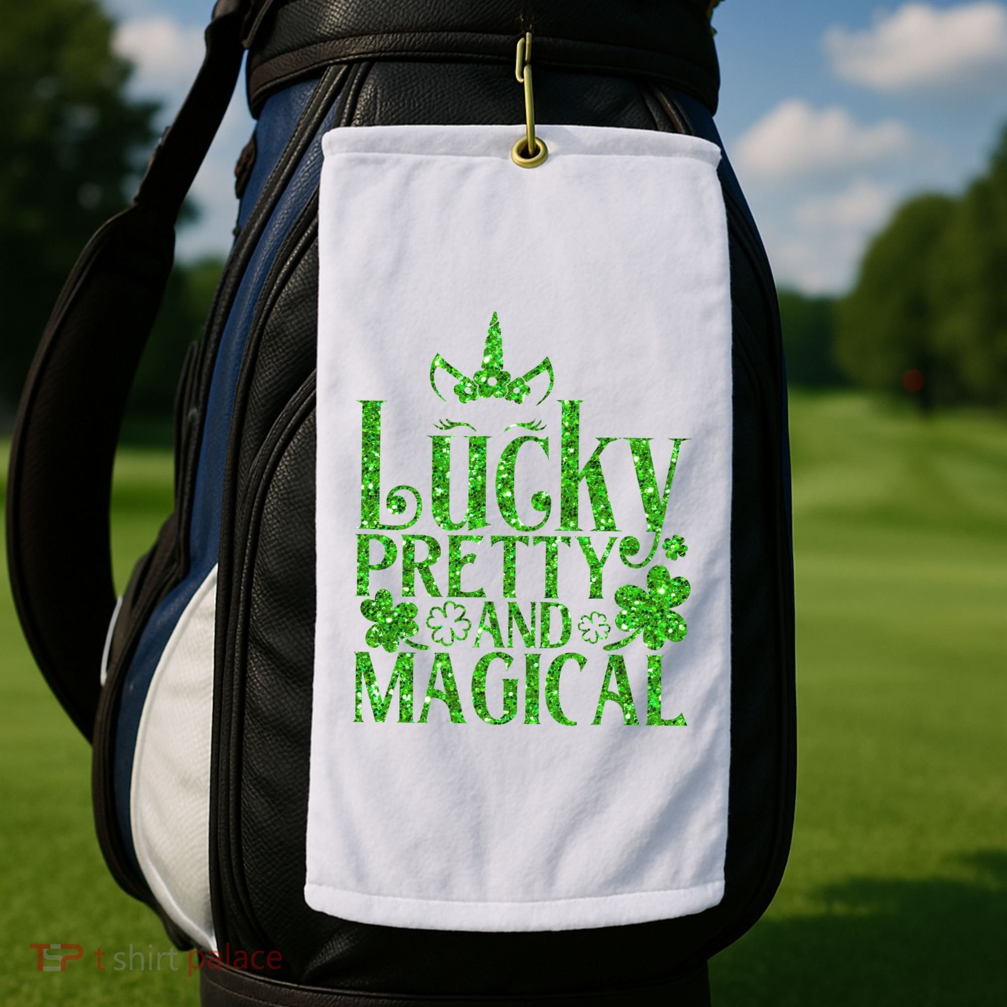 Cute St Patricks Day Lucky Pretty and Magical Golf Towel