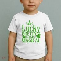 Cute St Patricks Day Lucky Pretty and Magical Toddler T-Shirt thumb 2