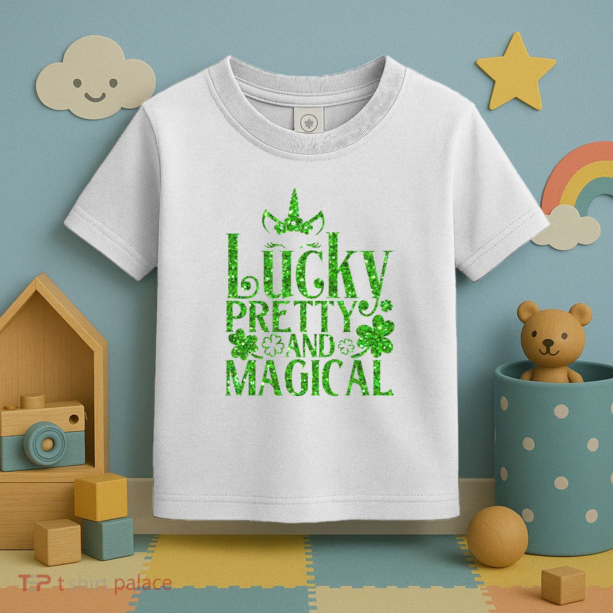 Cute St Patricks Day Lucky Pretty and Magical Toddler T-Shirt