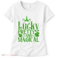 Cute St Patricks Day Lucky Pretty and Magical Women's T-Shirt thumb 0