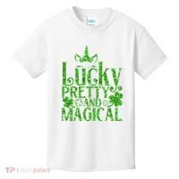 Cute St Patricks Day Lucky Pretty and Magical Kids T-Shirt thumb 0