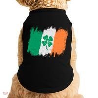 Cool St Patrick's Day Painted Distressed Irish Shamrock Flag Doggie Tank thumb 0