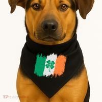 Cool St Patrick's Day Painted Distressed Irish Shamrock Flag USA-Made Doggie Bandana thumb 1