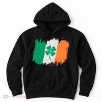 Cool St Patrick's Day Painted Distressed Irish Shamrock Flag Hoodie thumb 0