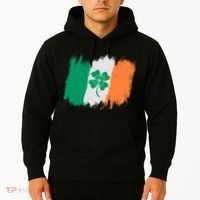 Cool St Patrick's Day Painted Distressed Irish Shamrock Flag Hoodie thumb 2