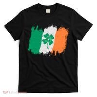 Cool St Patrick's Day Painted Distressed Irish Shamrock Flag T-Shirt thumb 0