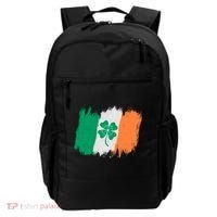 Cool St Patrick's Day Painted Distressed Irish Shamrock Flag Backpack thumb 0