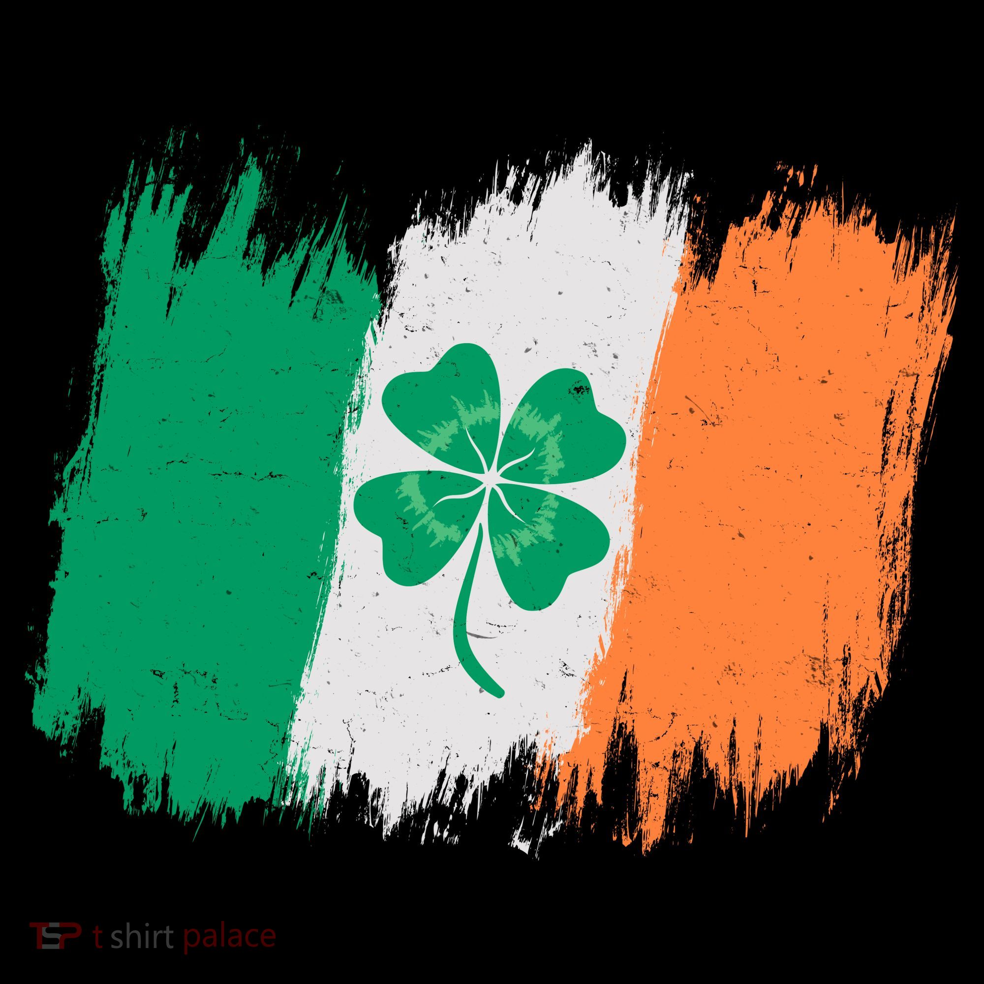Cool St Patrick's Day Painted Distressed Irish Shamrock Flag Button